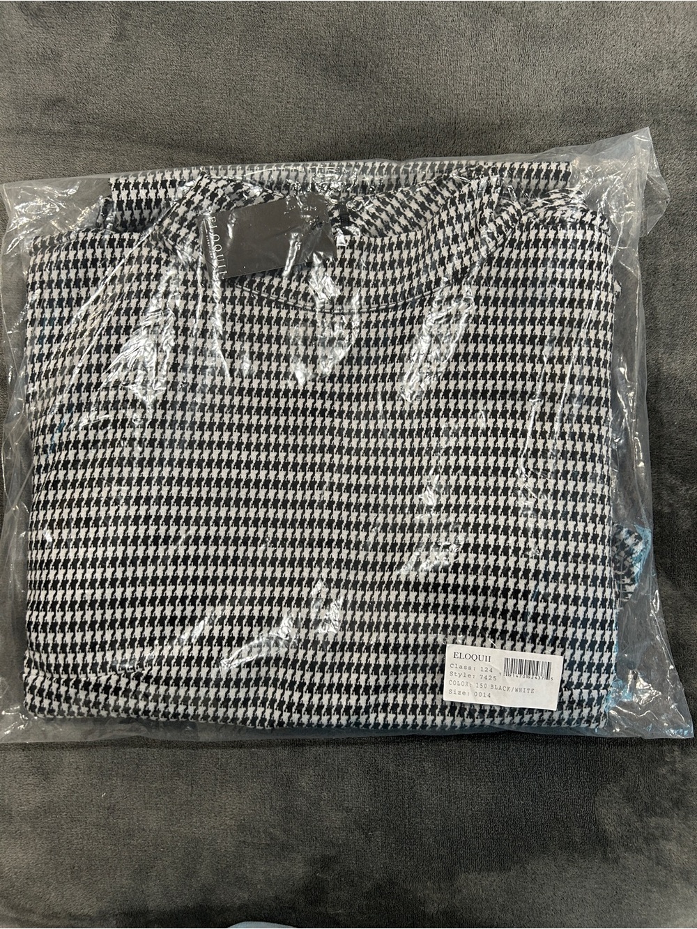 ELOQUII Houndstooth Dress Black White Size 14 NWT
